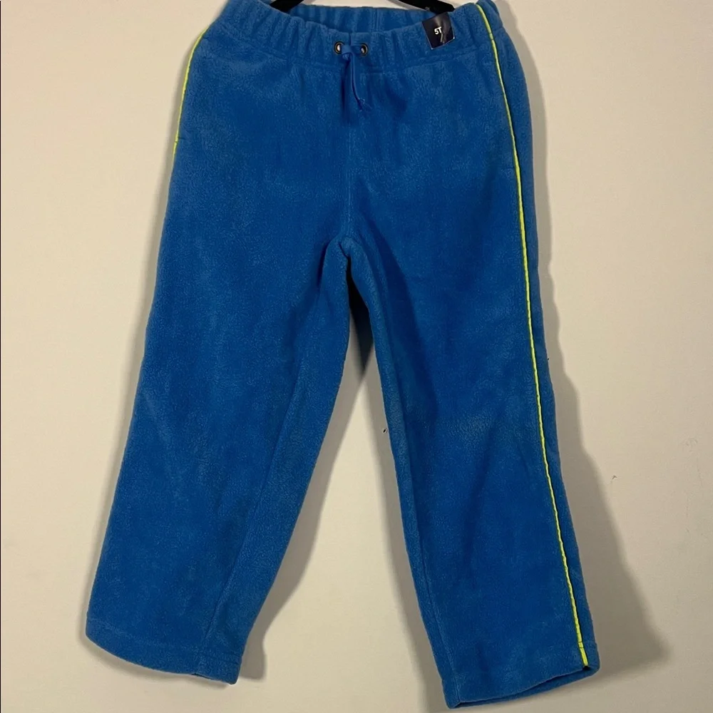 NWT Gap Kids Blue Neon Green‎ Fleece Warm Cozy Sweatpants Bottoms Boys Size 5T